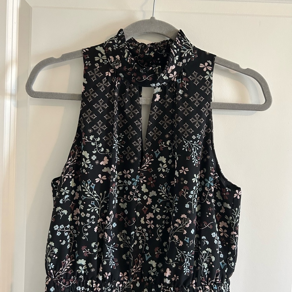 TED Baker Black Marcila Hazel High Neck Wide Leg Floral Jumpsuit - Picture 7 of 9